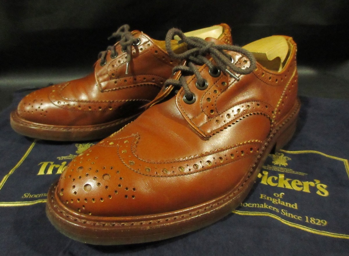 定価12万1,000円 トリッカーズ バートン カントリー Tricker's M5633 BOURTON Country ドレス シューズ ウイングチップ ブラウン 革靴_画像1