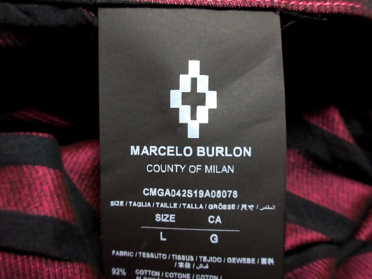 マルセロバーロン着用モデル イタリア製 マルセロ バーロン Marcelo Burlon Striped Confidencial Shirt ロング丈 ストライプシャツ_画像7