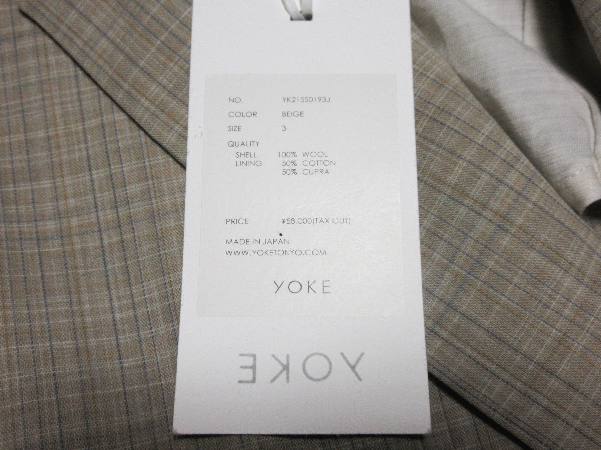 定価63,800円 美品 ヨーク YOKE 21SS サイドジップ ダブル テーラードジャケット SIDE OPEN COUBLE-BREASTED JACKET YK21SS0193J_画像8