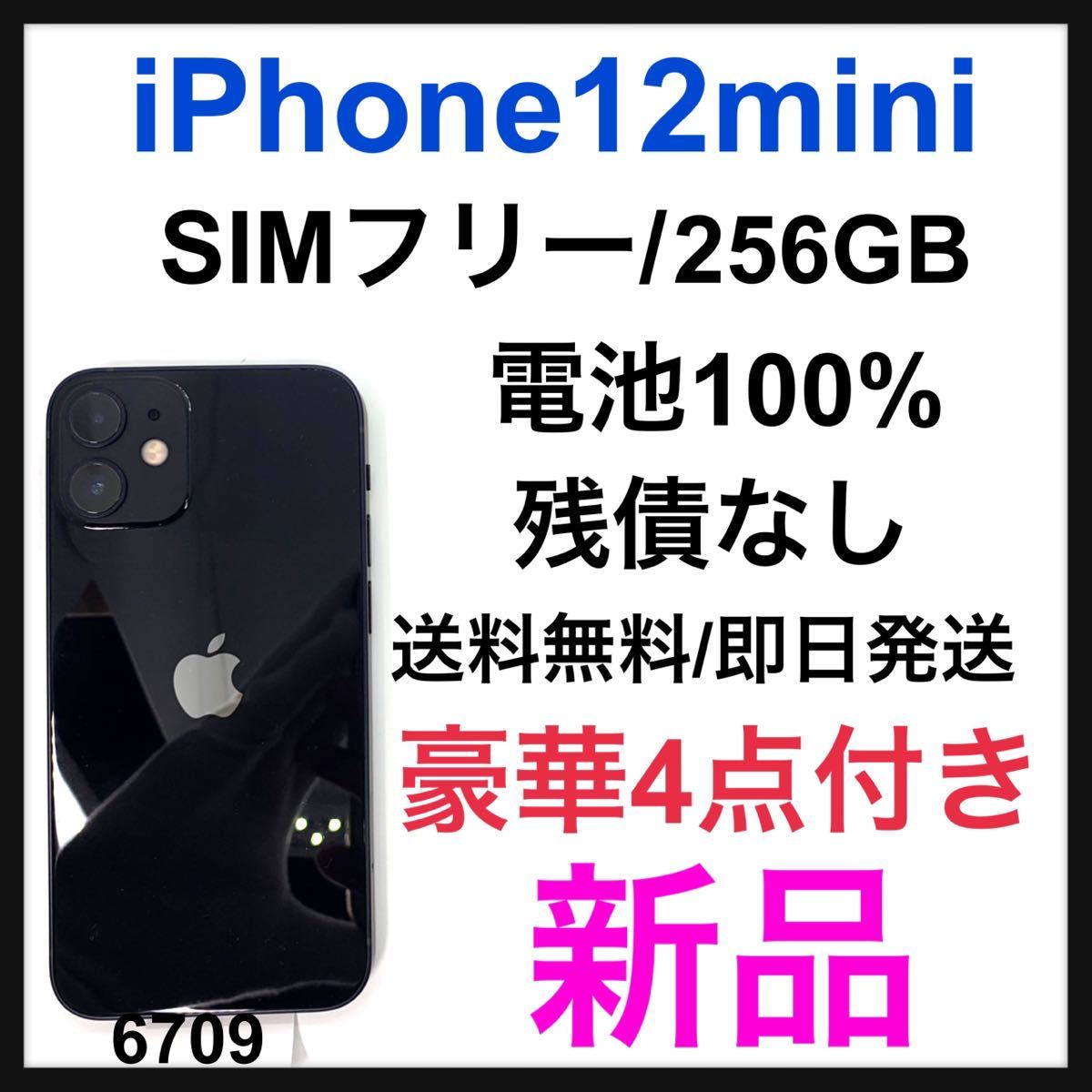 当社の mini 12 新品 iPhone ブラック SIMフリー 本体 GB 256 iPhone