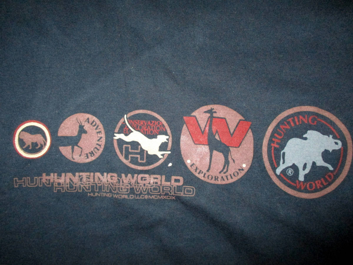  прекрасный товар * HUNTING WORLD Hunting World короткий рукав принт футболка размер L (3D