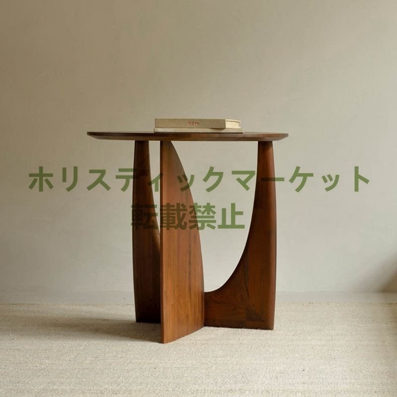 人気新品 サイドテーブル アーチテーブル 円型 シンプル 木製 北欧風 リビングサイドテーブル ナチュラル インテリア おしゃれ A189_画像1