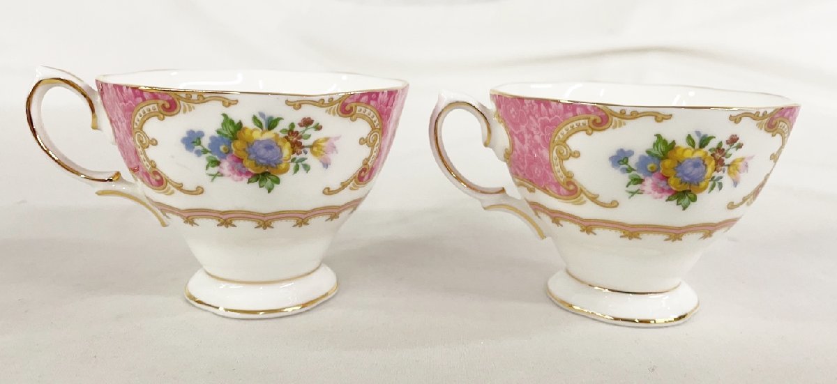 ROYAL ALBERT Lady Carlyle ENGLAND ロイヤルアルバート カップ ソーサー レディカーライル ティーカップ ペア KD-102の画像5