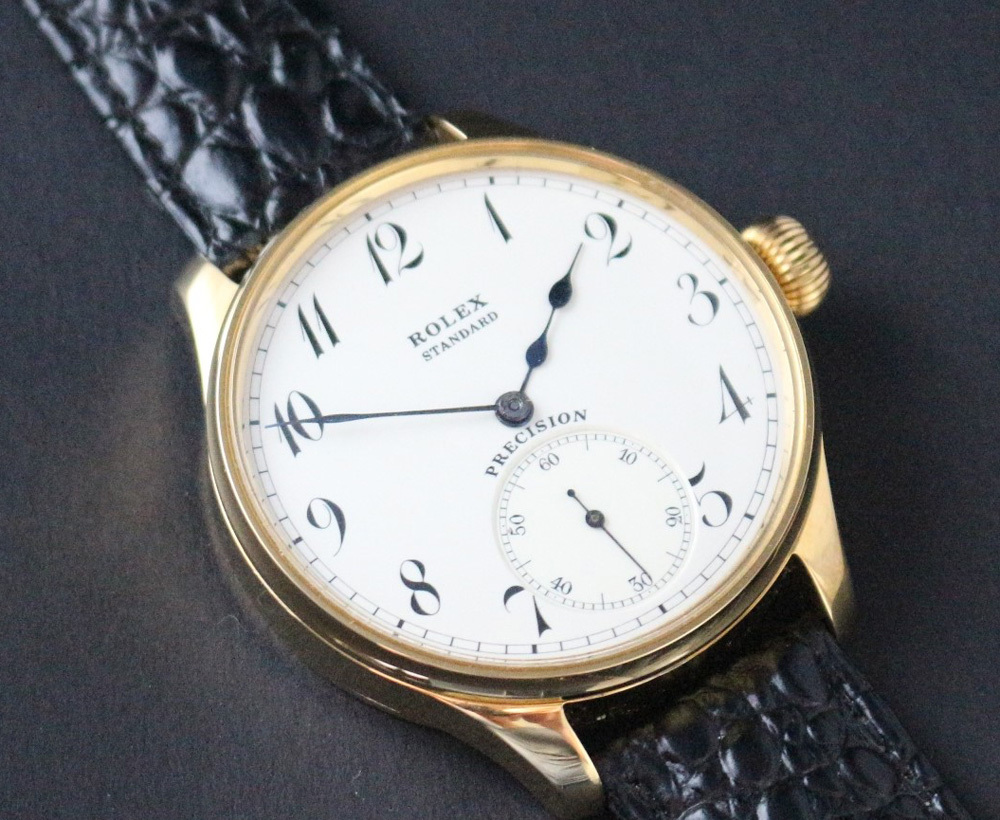 下取＆値引き交渉あり 1930年代 ロレックス懐中時計のムーブメント使用 カスタム時計 白文字盤 ゴールドケース＆エングレービング 腕時計_画像1