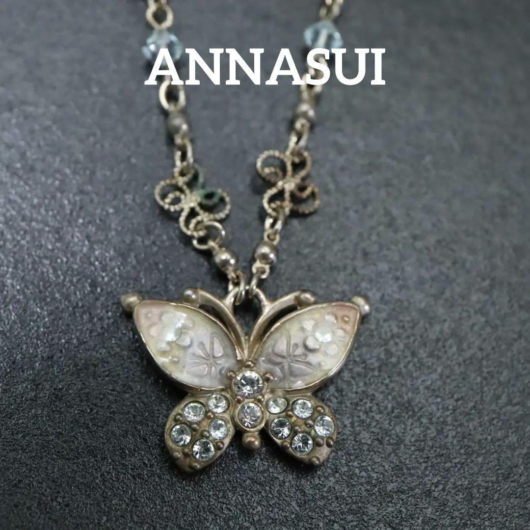 【匿名配送】ANNA SUI アナスイ ネックレス シルバー 蝶 3_画像1