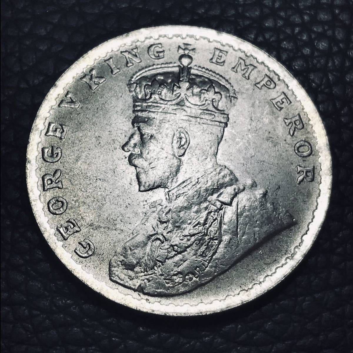 イギリス 銀貨 1919年 ジョージ国王 英領インド 1ルピー銀貨 シルバー