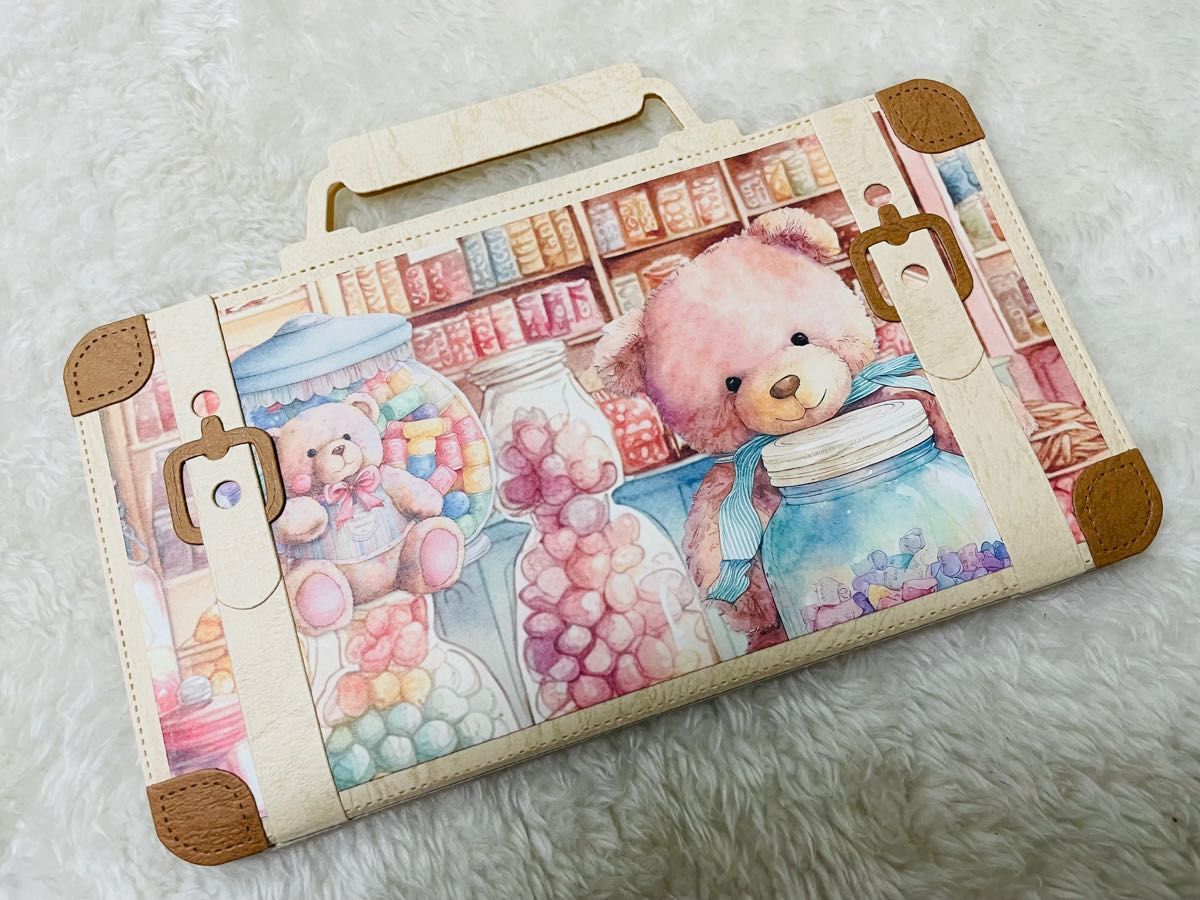 お裾分け蛇腹ファイル トランク型(ガール&ボーイ)コラージュ素材-
