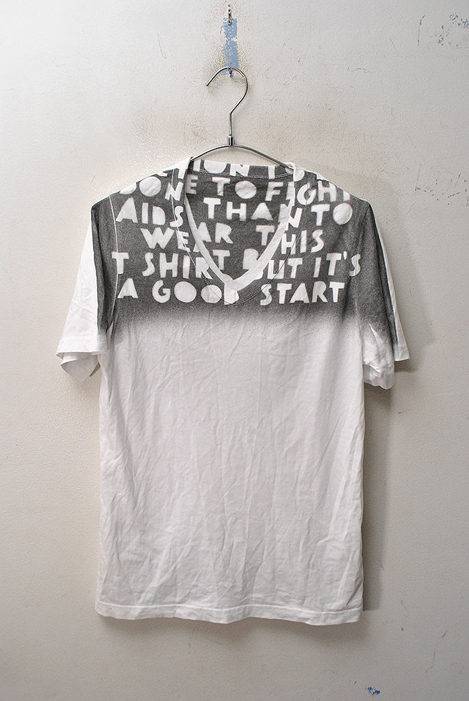 Maison Martin Margiela エイズTシャツ メゾンマルタンマルジェラ/半袖/ホワイト/S