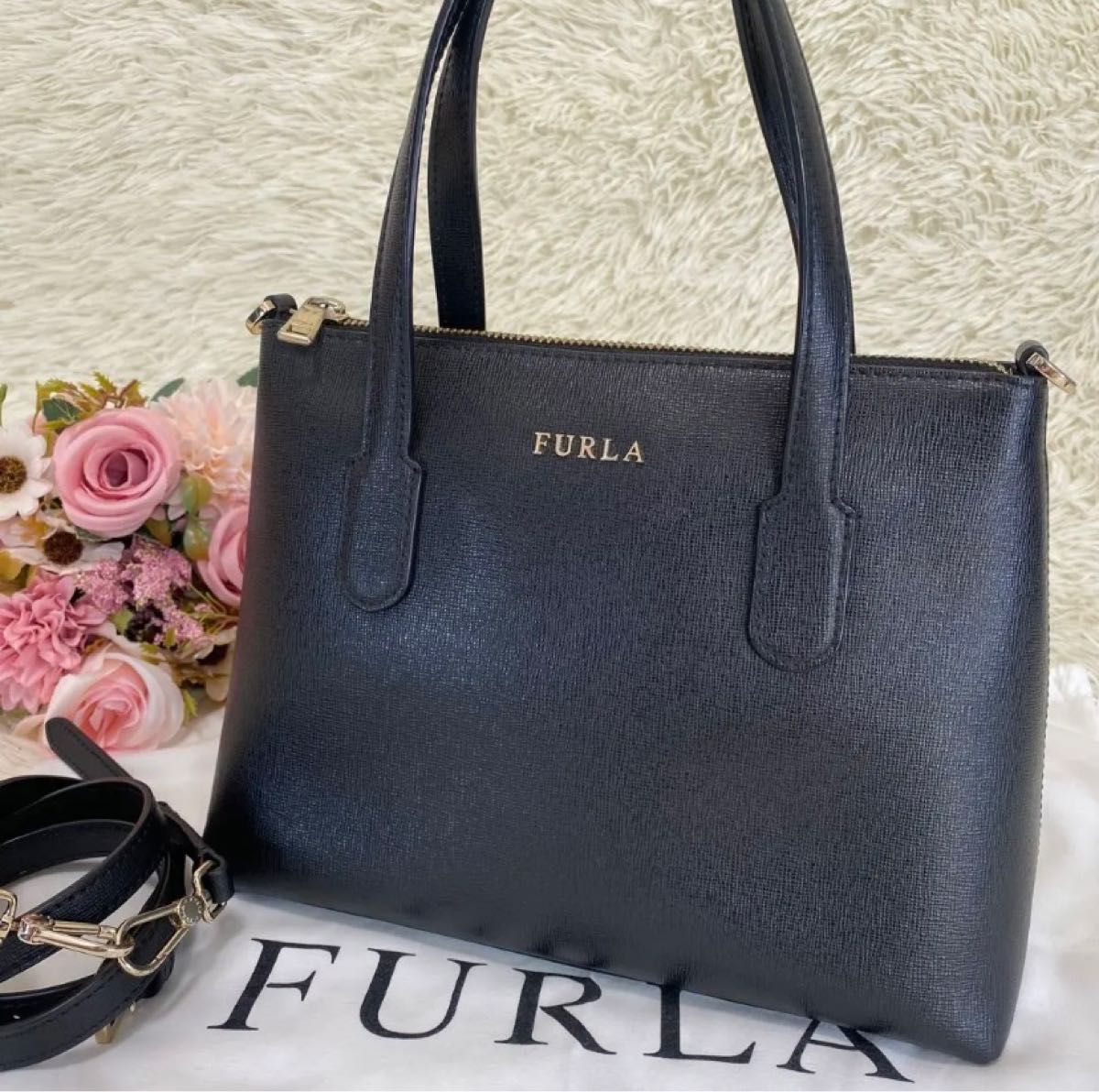 FURLA 高級レザートートバッグ ブラック Yahoo!フリマ（旧）-