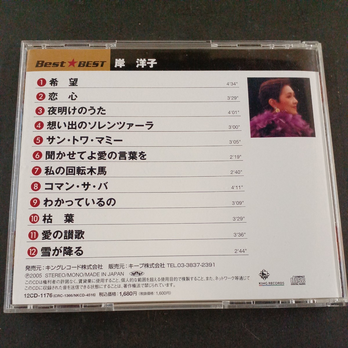 CD_13】岸洋子　 ベストベスト_画像2