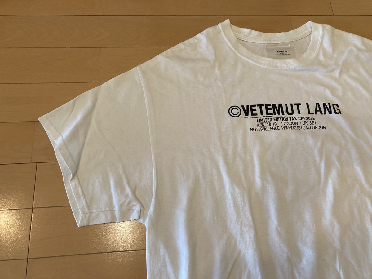 KUSTOM LONDON KUSTOMLONDON カスタムロンドン White Tee 白Tシャツ フロントプリント Big Size VETEMUT LANGの画像2