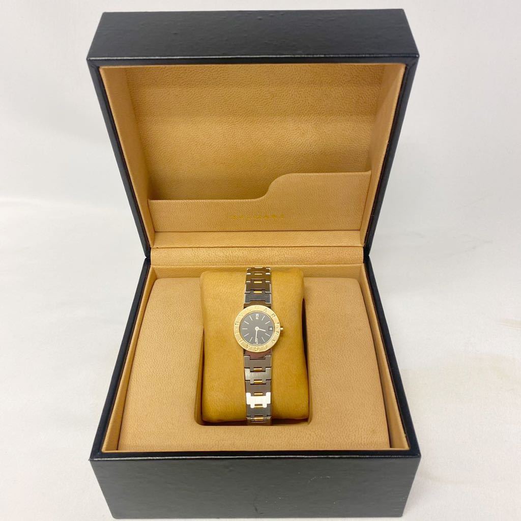 極美品　定価77.2万　ブルガリ BVLGARI　BB23SGD ブルガリブルガリ　YG×SS レディース 腕時計 ブラック文字盤 箱