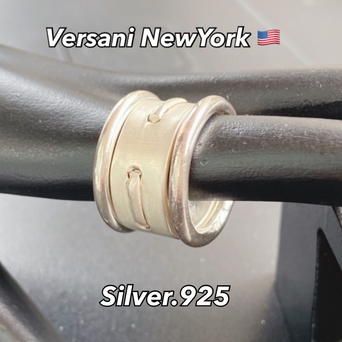 VERSANI ベルサーニ NY 3連リング【21号】SILVER925 ワイドラウンド プレーンワイヤー 艶消しマット加工