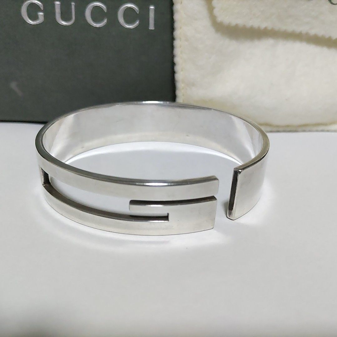 希少 GUCCI Gロゴ シルバー925 バングル ブレスレット｜PayPayフリマ