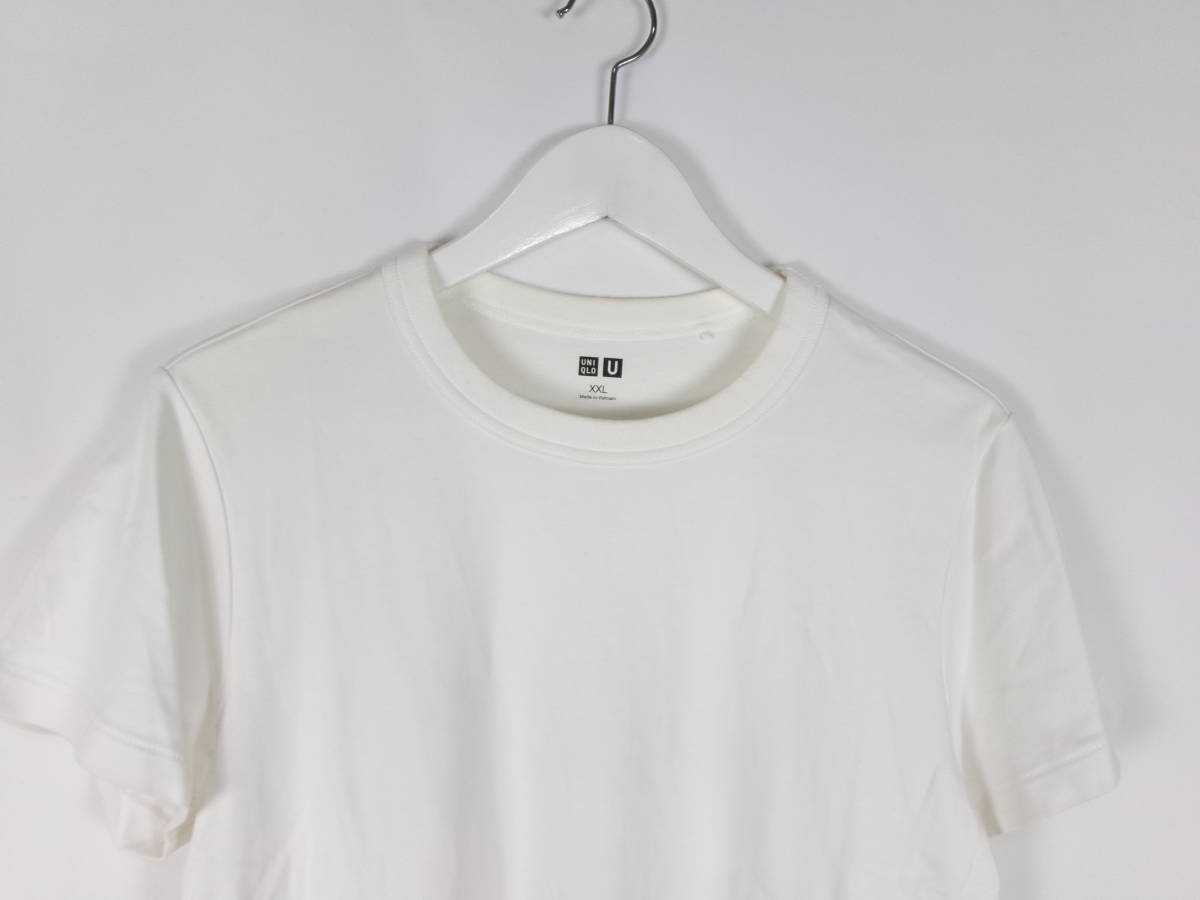 ユニクロユー UNIQLO U Tシャツ カットソー クルーネックT 241-414443 無地 半袖 XXL ホワイト レディース 中古 /EX