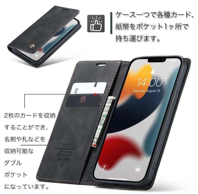 iPhone 13ProMax ワインレッド iPhoneケース　レザー 手帳型 耐衝撃 スマホケース レザーケース カード収納 スマホケース 手帳 13 Pro Max_画像7