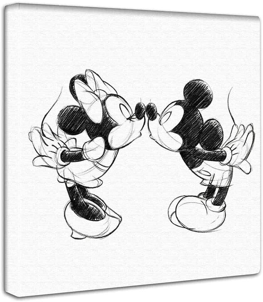 アートパネル 壁掛け アートポスター キャンバス画 インテリア キャンバス 新品 ミッキーマウス ミニーマウス ディズニー Disney 30x30cm_画像1