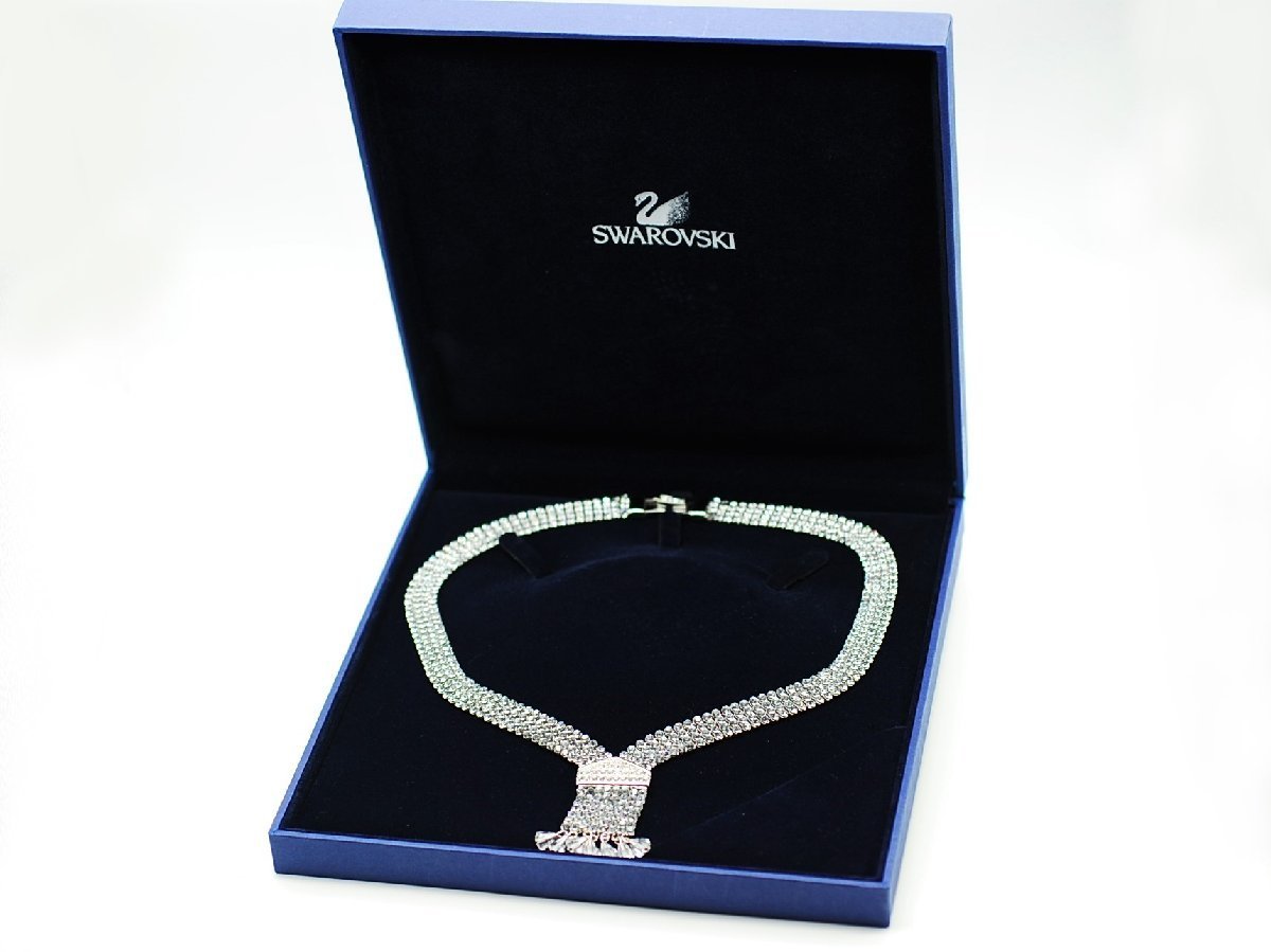 #[YS-1] Swarovski #SWAROVSKI crystal колье # шея вокруг примерно 46cm верх примерно 4x3.5cm# прозрачный серебряный цвет серия оригинальная коробка [ включение в покупку возможность товар ]C