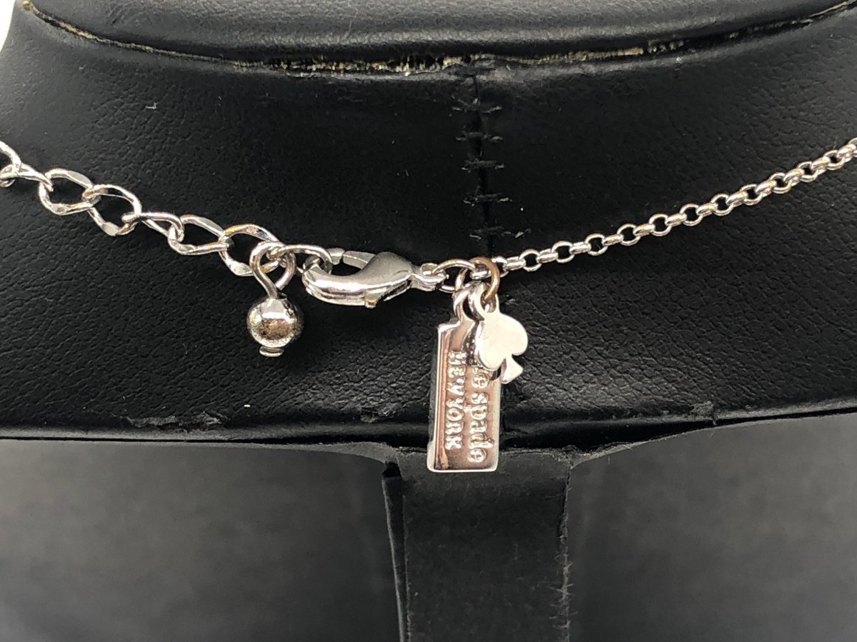 #[YS-1] Kate * Spade kate spade # Stone Circle necklace # silver group × clear series top 2cm [ including in a package possibility commodity ]K#