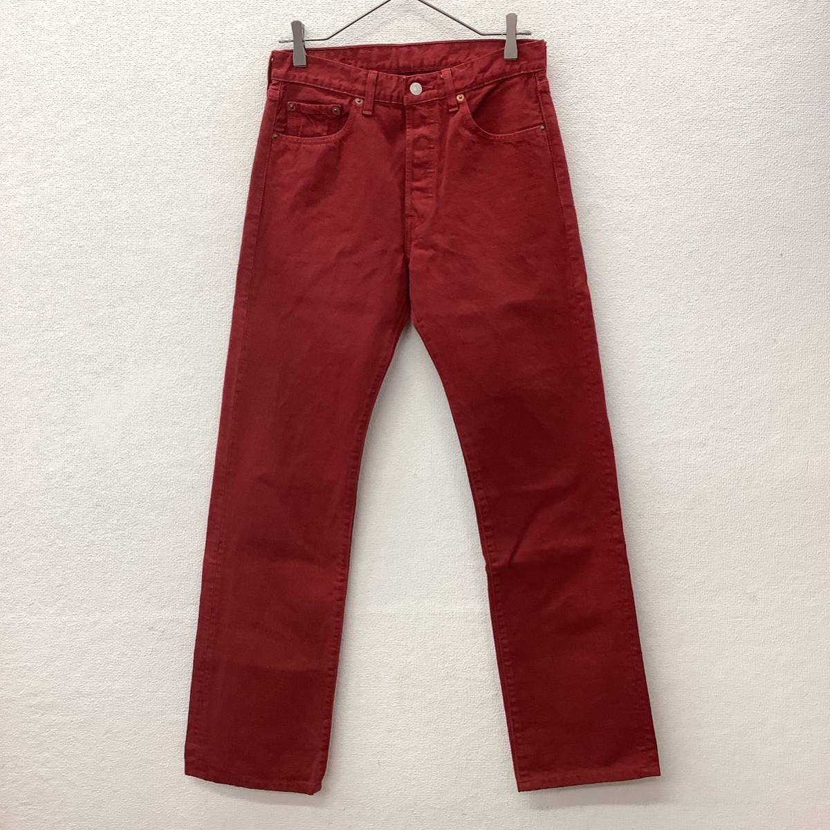 Levi's 501 リーバイス トップボタン裏359 カラーパンツ デニム RED W29 フィリピン製 74126_画像2