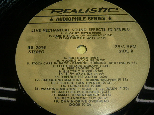 LP【Live Mechanical Sound Effects In Stereo】●輸入盤/50-2016●サウンド・エフェクト_画像5