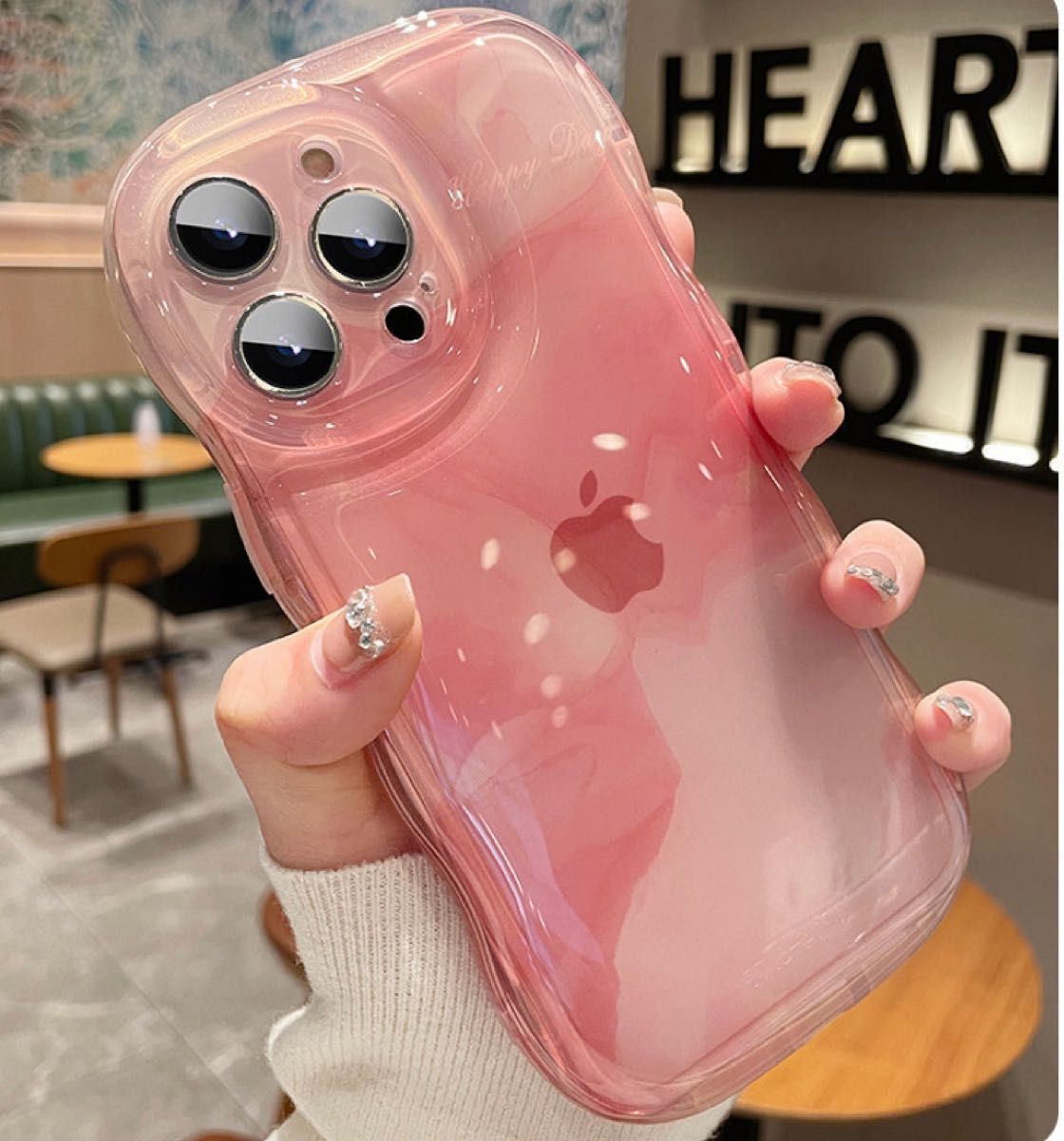 iPhoneケース11韓国 かわいい お洒落　ペアルック スマホケース ピンクiPhone12 iPhone13