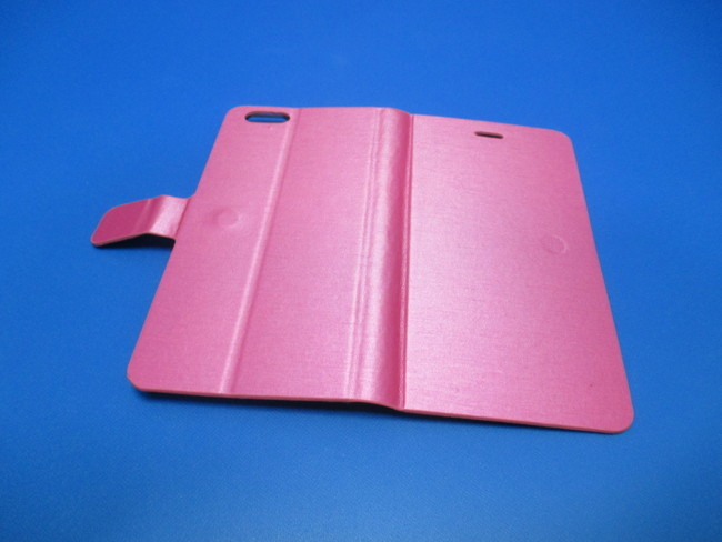 【在庫処分】 シンプル 手帳型 ケース メタリックピンク iPhone6Plus iPhone6sPlus（5.5インチ）カードポケット スタンド機能_画像6