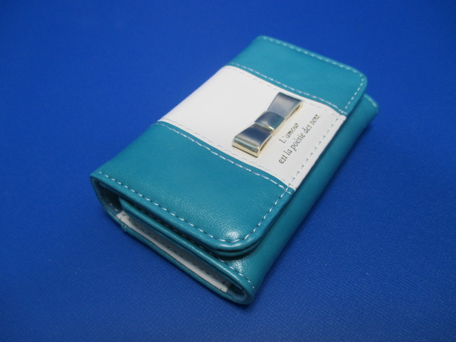 NATURALdesign キーケース Ruban Turquoise 手帳型 カードポケット付 PUレザー ナチュラルデザイ KC-RB04_画像6