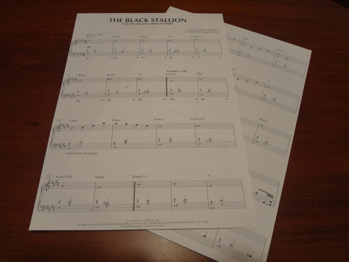 ★☆ジョージウィンストン The Black Stallion ピアノソロ GEORGE WINSTON T☆★_画像1