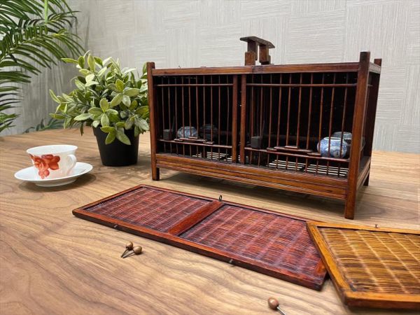 希少 chinoiserie 最高級 鳥かご 約35万円 シノワズリ 英国アンティーク 無垢材 バードゲージ 鳥籠 インテリア オブジェ 中国格子 飴色