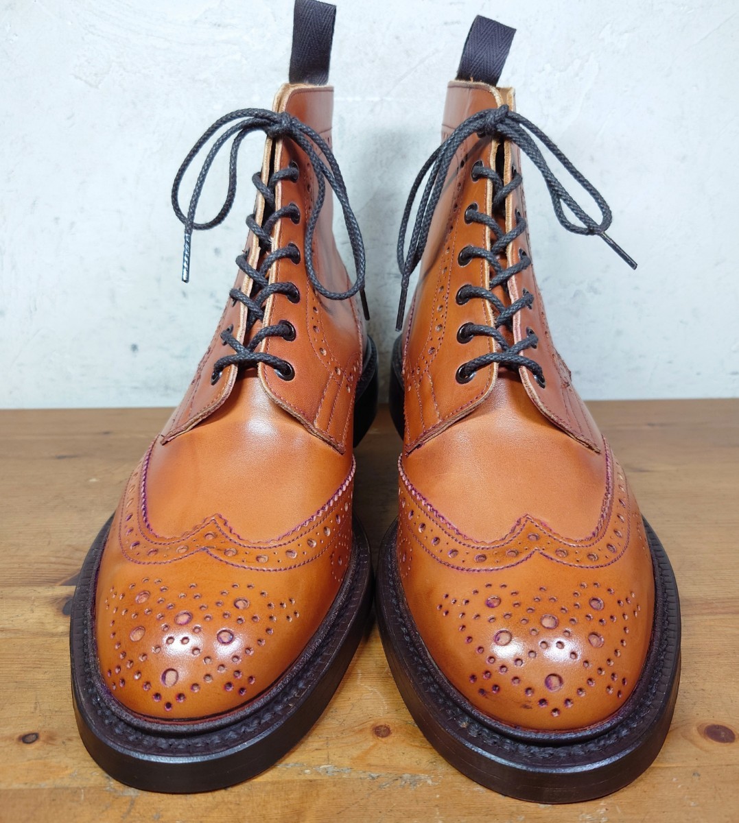 【未使用/ポールスミス別注】英国製 Tricker's/トリッカーズ ウィングチップ ブーツ UK81/2 Fit.5 27-27.5cm相応 ブラウン 茶/クロケット_画像4