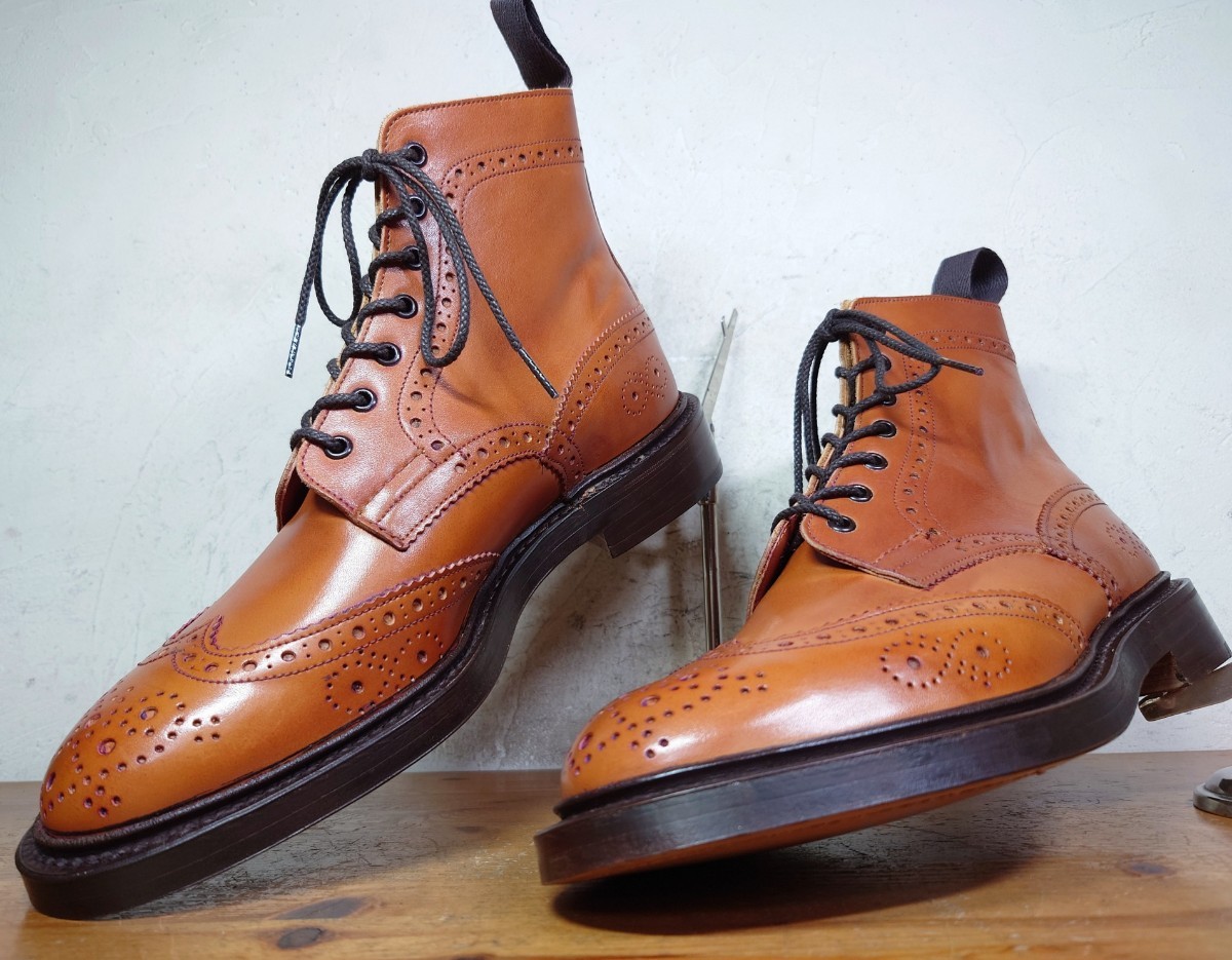 【未使用/ポールスミス別注】英国製 Tricker's/トリッカーズ ウィングチップ ブーツ UK81/2 Fit.5 27-27.5cm相応 ブラウン 茶/クロケット_画像1