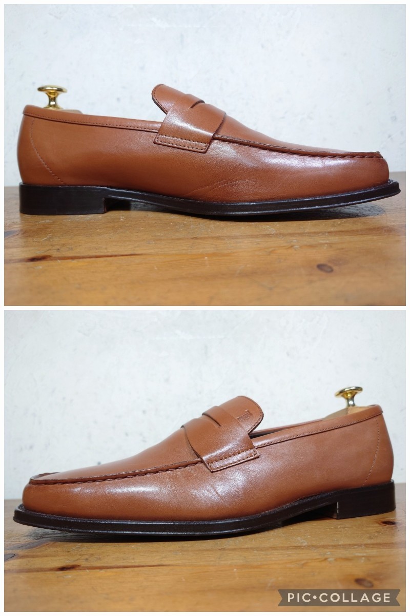 【極美品】ITALY製 TOD'S/トッズ コインローファー UK71/2 26.5cm相応 ブラウン 茶/santoni magnanni好きに_画像2