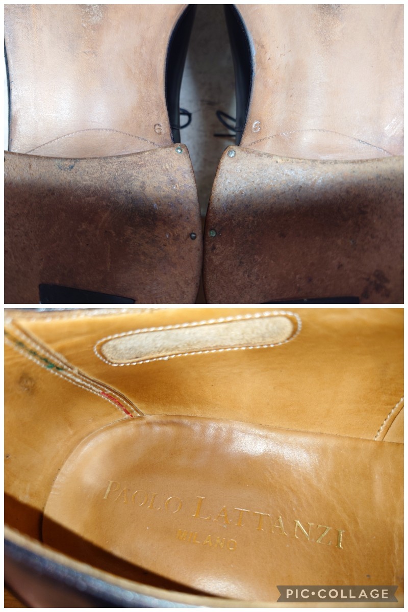 [ несколько раз надеть обувь степень / оригинальный tree есть ]ITALY производства PAOLO LATTANZI/ Lattanzi распорка chip UK6 25cm соответствующий черный чёрный /johnlobb santoni