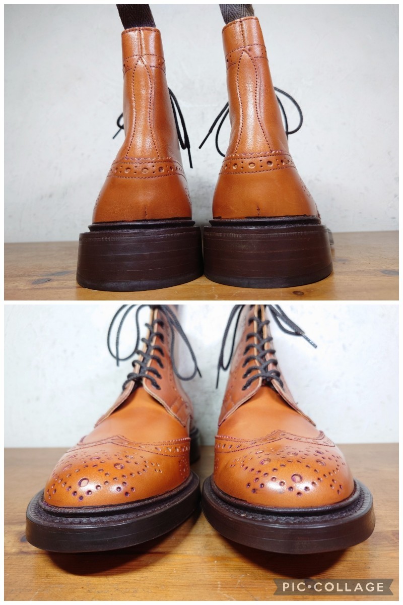 【未使用/ポールスミス別注】英国製 Tricker's/トリッカーズ ウィングチップ ブーツ UK81/2 Fit.5 27-27.5cm相応 ブラウン 茶/クロケット_画像6