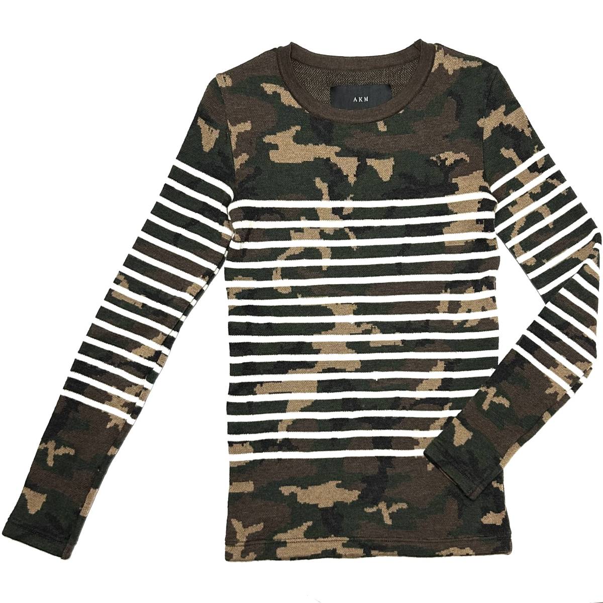 定価3.7万 AKM CASHWOOL BORDER V KNIT M ニット