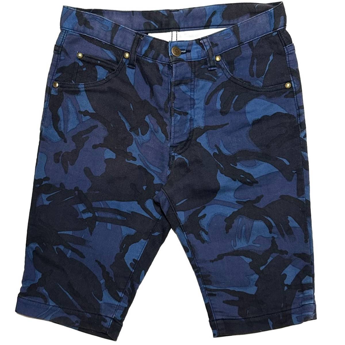 LEON掲載 定価4万 1piu1uguale3 NEW WAVE SWEAT CAMO SHORTS Ⅴ ニューウェーブスエットカモフラショートパンツ akm wjk ショーツ_画像1