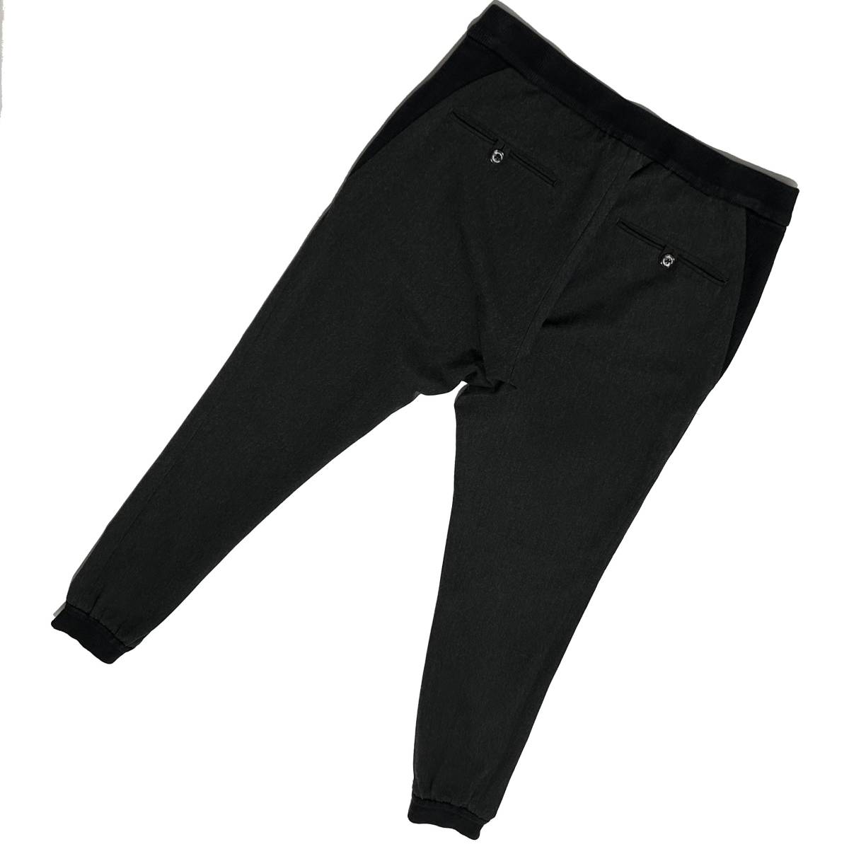 LEON掲載 定価4.2万 1piu1uguale3 STRETCH PLAIN RIB TROUSERS Ⅲ ストレッチリブスラックス パンツ ウノピュ wjk akm ジュンハシモト_画像2