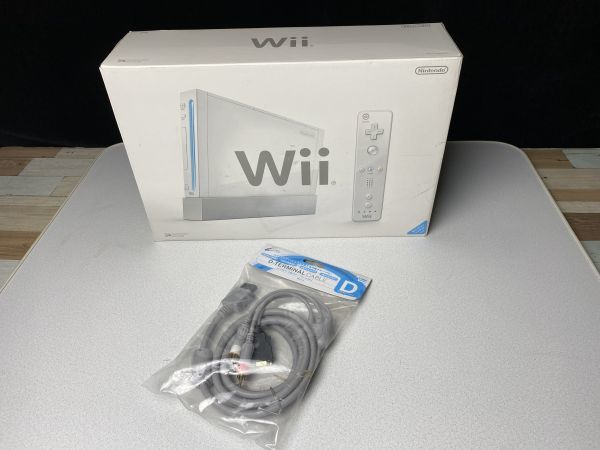 os☆未使用Nintendo 任天堂Wii 本体RVL-001 Ｄ端子AVケーブル付き箱