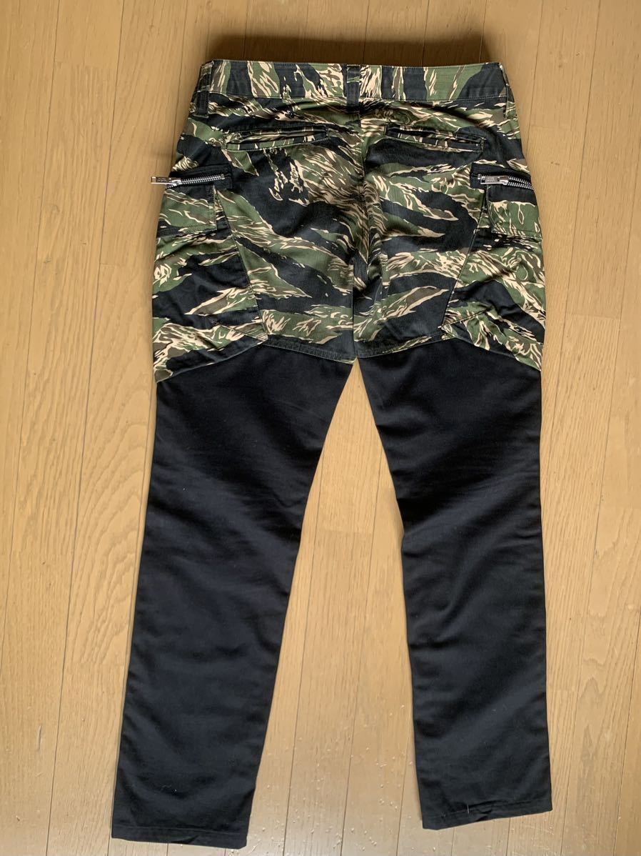 【超レア】ROARS ORIGINAL ロアーズオリジナル 2D CARGO PANTS / ツーディーカーゴパンツ グリーンタイガー　ブラックパンツ　バイカー　_画像5