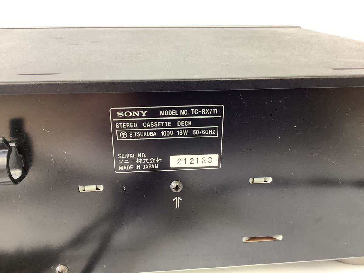 TU026-A5a100 SONY TC-RX711 ソニー カセットデッキ トレイ開閉できず テープ跡あり 通電のみ確認_画像8