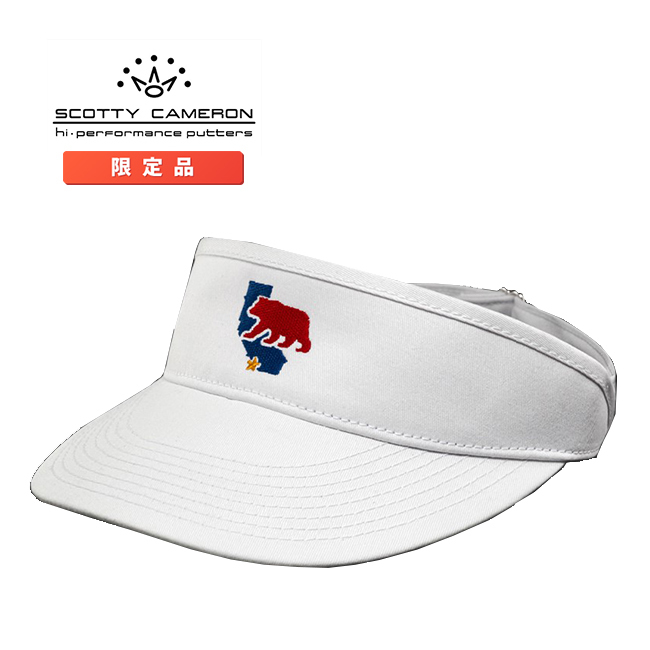 スコッティキャメロン サンバイザー 限定 カリーベア ホワイト アジャスタブル フリーサイズ 104952 CALI BEAR Visor Scotty Cameron White