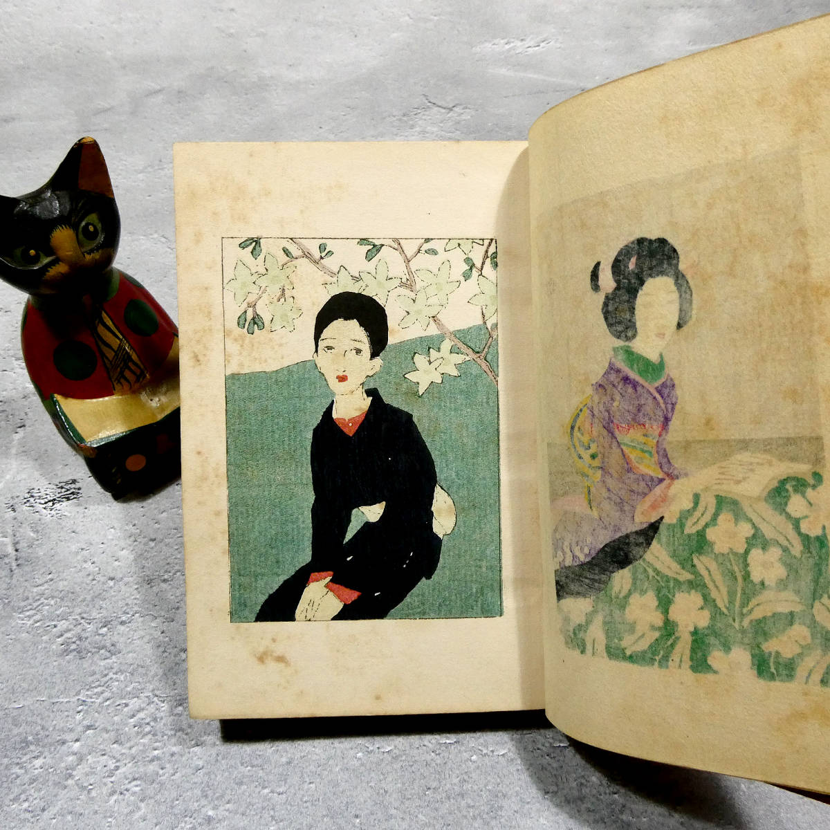 大正4年初版◇竹久夢二◇「草の実(くさのみ)」◇多色摺木版画3葉