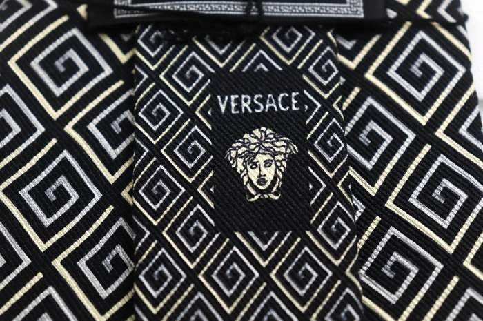 Versace silk medu-sa pattern fine pattern pattern gray ka pattern made in Italy cloth brand necktie men's black unused new goods VERSACE