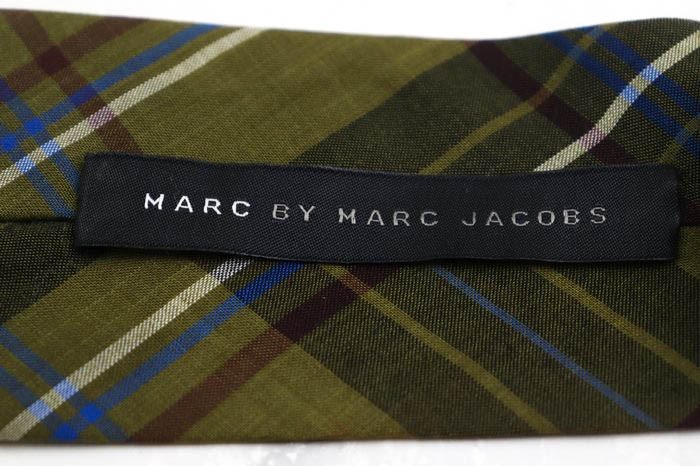 マークジェイコブス コットン チェック柄 格子柄 ライン柄 チェンジタイ ブランド ネクタイ メンズ ブラウン Marc Jacobs_画像2