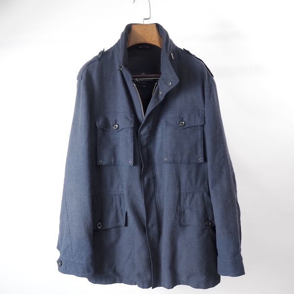 M3-YG094【良品】アクアスキュータム AQUASCUTUM ミリタリー ジャケット ネイビー L メンズ