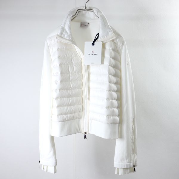 3-DH013【未使用】モンクレール MONCLER 20年モデル ハイブリット ダウン ジャケット ホワイト タグ付き S レディース_画像1