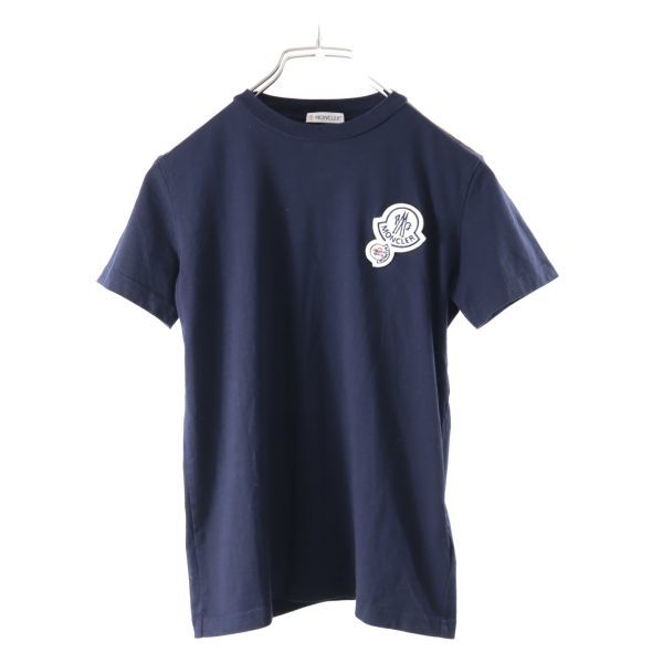 3-DH011【良品】モンクレール MONCLER コットン Tシャツ ネイビーレディース Sサイズ キッズ