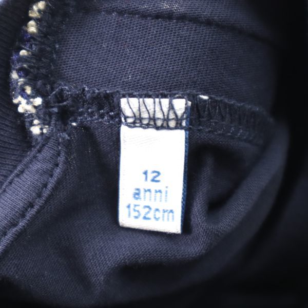 3-DH011【良品】モンクレール MONCLER コットン Tシャツ ネイビーレディース Sサイズ キッズ