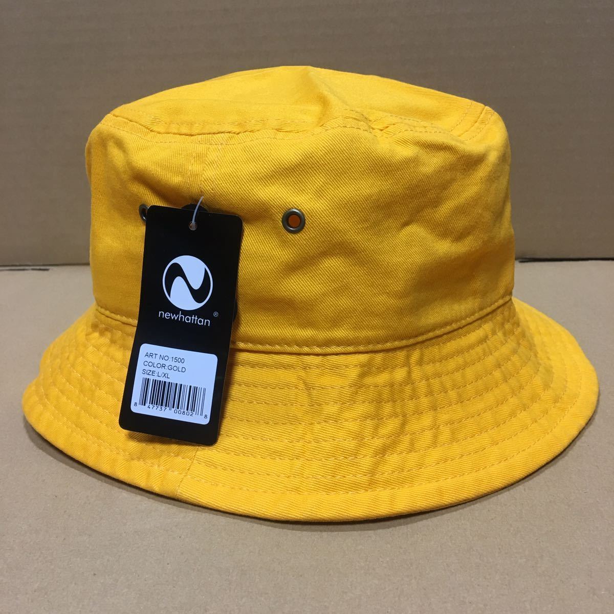 NEWHATTAN ツイルコットン ゴールド L/XLサイズ バケットハット バケハ ニューハッタン 帽子 黄色 GOLD イエロー YELLOW_画像2
